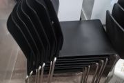 8 x Black canteen/cafe chairs