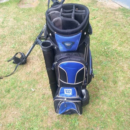 Mens macgregor golf clubs with  bag and trolley