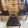 8 x Extremely Solid Leather Oak Kitchen Dining Chairs - Can Deliver Image 3