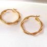 Vintage Hallmarked 9ct Gold Twist Earrings Image 7