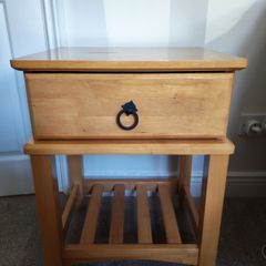 Bedroom furniture set - pine chest of drawers and 2 lockers