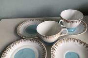 Regina  beautiful colours china teacup saucer and plate trio ten euro per trio