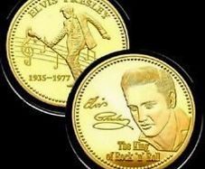Elvis Presley gold plated Coin, Uncirculated Commemoration Coin