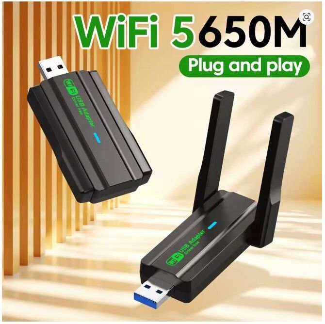 650Mbps WiFi USB Adapter 2.4GHz+5.8GHz Dual Band Wireless Network Card Driver Free For PC Windows XP/7/8/8.1/10/11