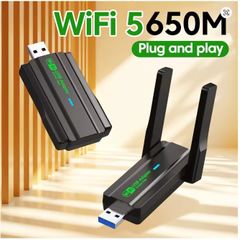 650Mbps WiFi USB Adapter 2.4GHz+5.8GHz Dual Band Wireless Network Card Driver Free For PC Windows XP/7/8/8.1/10/11