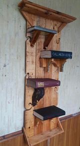 Rustic Wall Hang Shelves made from old books