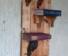 Rustic Wall Hang Shelves made from old books