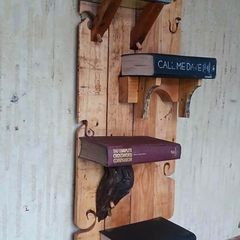 Rustic Wall Hang Shelves made from old books