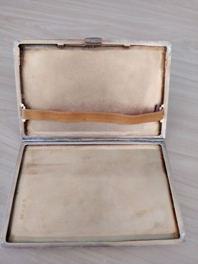 Antique heavy sterling silver cigarette case
