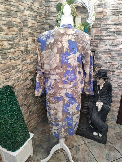 Blue and grey floral dress