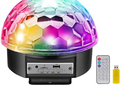 Disco Lights 9 LED Color 12W Disco Ball Sound Activated Party Lights Bluetooth Speaker,7 Modes Stage Par Light Home Room Parties Christmas Karaoke Bar Show