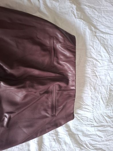 Wine Faux Leather Pants