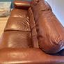 brown leather couch great condition Image 3