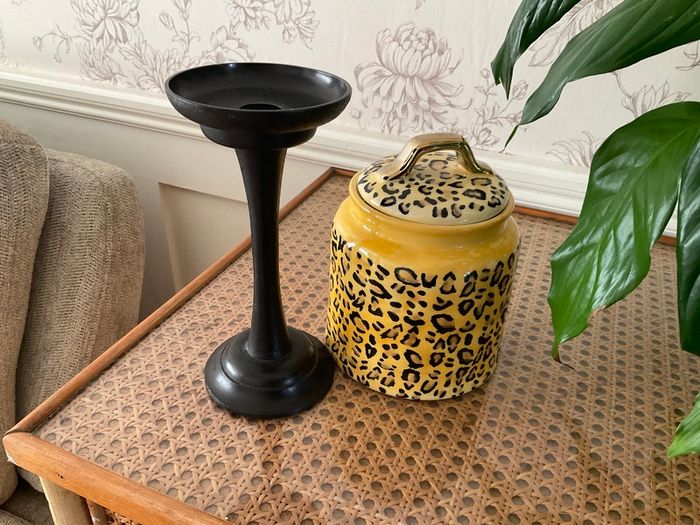 Pottery Barn Candle Holder & Decorative Jar