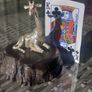 Sterling silver giraffe on Zimbabwean wood, by Patrick Mavros, D18 post 8e Image 2