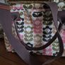 Orla Kiely Pink Green Tan Ivory Floral Stem Oilcloth Crossbody Bag Image 7