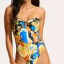 Seafolly Blue  One-Piece Bandeau Swimsuit Size 10 Image 3