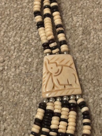 Brand New South African Hand Carved Beaded Necklace
