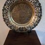 Exquisite Antique African Plaque Brass Copper Silver Inlay Image 2