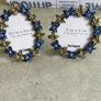 Set of 2 Jeweled Enamel/Rhinestone Floral Picture Frames Gold/Blue Image 5