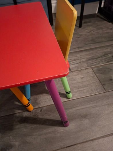 Kids Wooden Table and Chairs x2