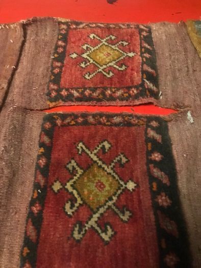 Antique Persien hand loomed saddleback bag