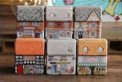 6 pcs Metal Mini Full Color Tin Box. Free Post