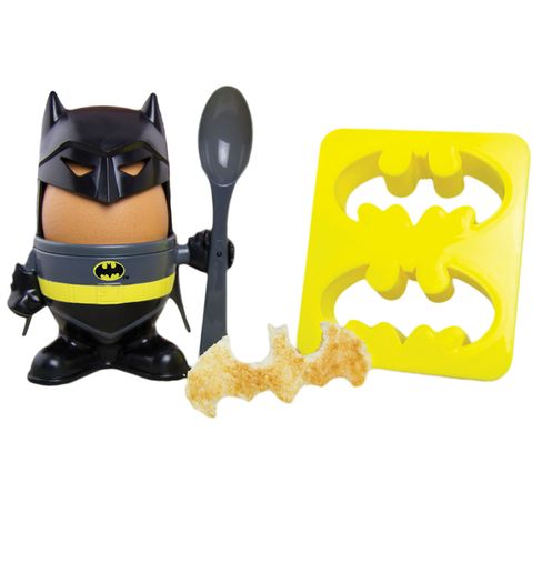 Batman Egg Cup and Toast Cutter Superhero Novelty Dark Knight Fun Breakfast Gift