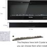 NEW SALE | Electric Fireplace Touch Screen Glass Panel Colorful Flame Insert Wall Mounted Heater Remote Control Image 6