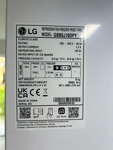 LG Fridge Freezer 60/40