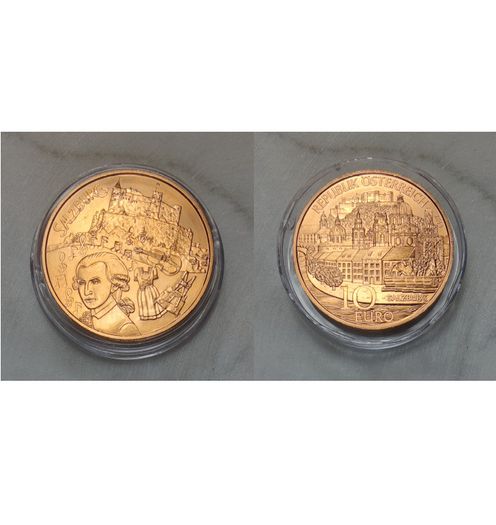 Austria 10 Euro Copper Uncirculated Coin 2014 - Salzburg - Austria Piece by Piece