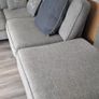 Gray fabric corner chase sofa with footstool Image 2