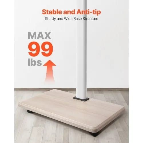 Rolling TV Stand, Mobile TV Cart for 32-70 Inch Screens, 25 Left-Right Rotation and Height Adjustable TV Mount on Wheels, Holds up to 99 lbs for Corner, Bedroom, Outdoor, Max VESA 600x400mm