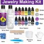 Resin Kit 380ml, Crystal Clear Epoxy Resin, Coating and Casting Resin with Foil Flakes, Resin Color Pigment, Sequins for Artwork, Jewelry Making Image 2