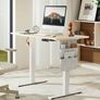 NEW SALE | Standing Desk Adjustable Height, Electric Standing Desk with Starage Bag, Stand up Desk for Home Office Computer Desk Memory Preset with Headphone Hook, Beige,100 x 60 cm Image 5