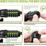 Bike Locks Heavy Duty/Bicycle Chain/Cycling Lock (14 Colors) 5-Digits Codes Resettable 100,000 Codes for Bike Cycle, Moto, Door, Gate Fence 830mm Length(Black) Image 9