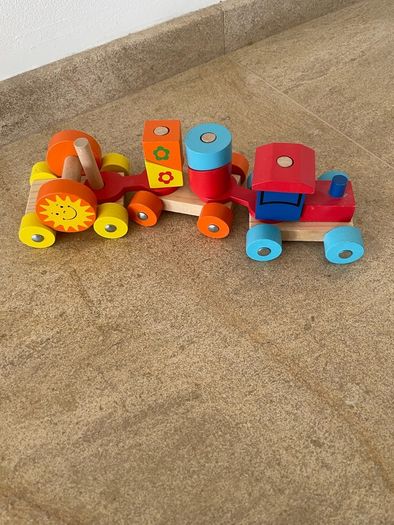 Wooden German made stacking train set