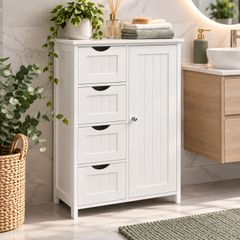 Bathroom Storage Cabinet with Drawers White
