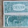 2 Banknotes USA 2dolars 1976 and 1 dolar 1988 Image 2