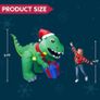 152CM Dinosaur Christmas Inflatable Decoration, Blow Up Dino Inflatable Build-in LEDs Light Up Giant Christmas Yard Decor for Xmas Holiday Outdoor Garden Decoration Image 5