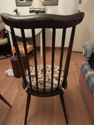 Vintage Ercol Goldsmith High Spindle Back Dining Chair, Dark Finish