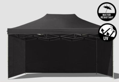 BLACK 3x4.5m Pop Up Gazebo (Heavy Duty 38kg)