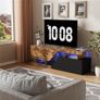 TV Cabinet Lowboard with LED Handle-Free Open TV Board Sideboard 2 Flaps / Doors TV Cabinet Modern TV Table Lowboard for TVs up to 65 Inch TV Shelf for Living Room, Entertainment Room Image 6
