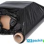 Black Pallet Wrap Shrink industrial Roll 200mt / 650 ft stretchy film excellent for pallet, ecommerce, moving, shipping Image 4