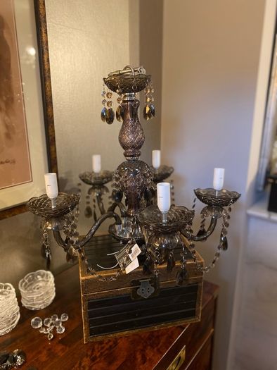 Mindy Brown Chandelier chocolate brown warm lighting