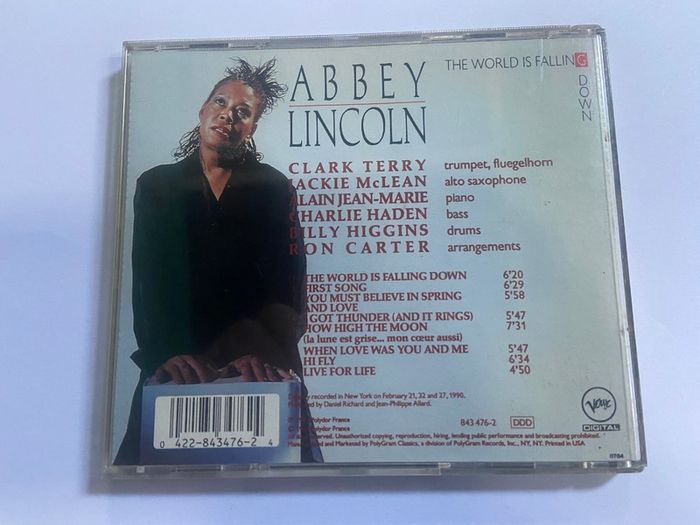 Abbey Lincoln The World Is Falling Down CD Verve Label