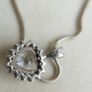 Vintage 925 Sterling Silver Heart Shaped Cut Center Stone Stunning Love Themed Pendant Necklace length 16" - 9,5g Image 6