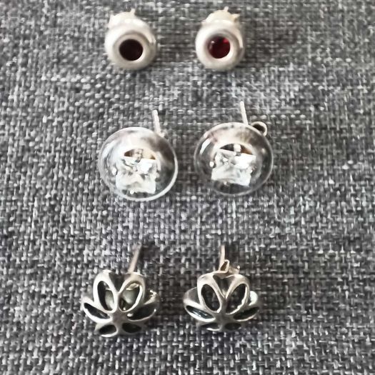 3 x  silver earrings