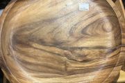 Acacia wooden food cheese meat serving plate hand made