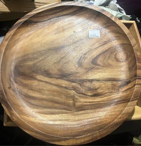 Acacia wooden food cheese meat serving plate hand made